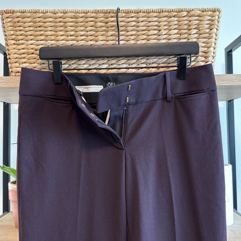 NWT Ann Taylor Loft Marisa Burgundy Mid-Rise Career Woven Dress Pant Trouser, 6 - Picture 7 of 9